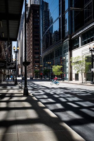 Long shadows on a city street in Chicago - photo by Larissa Rolley, photography course creator at Wanderful