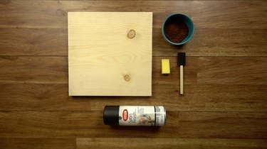 Materials for easy way to stain wood with coffee.