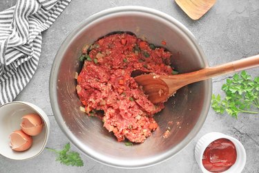 Mix meatloaf ingredients