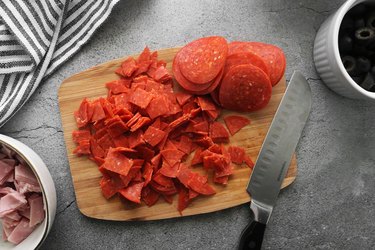 Chop the pepperoni