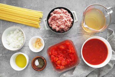 Ingredients for Instant Pot spaghetti