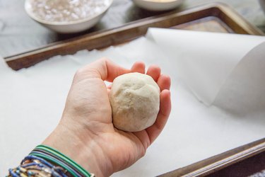 Ball of cheese-filled papusa dough