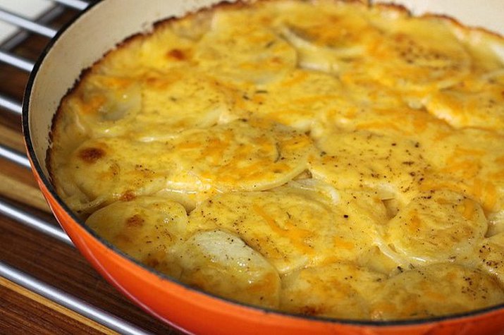 Scalloped potatoes fresh from the oven