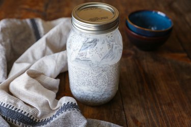 chia seed pudding in a jar