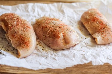 Chicken breasts seasoned with spices