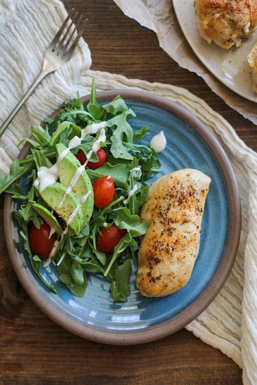 Chicken with side salad