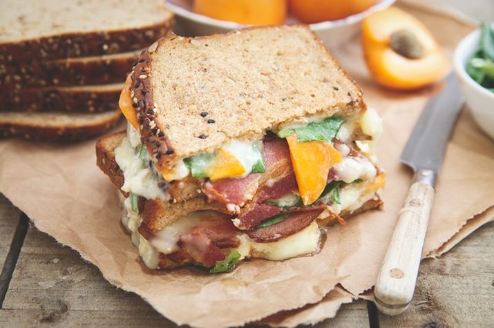 apricot bacon brie grilled cheese