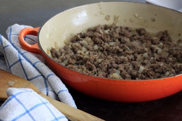 Browned ground beef and onions.