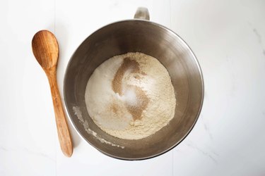Dry ingredients placed in a large bowl.