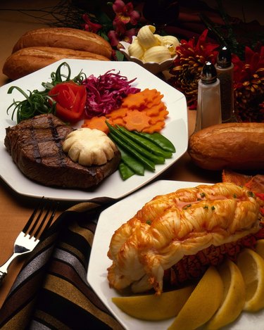 Lobster and steak dinner